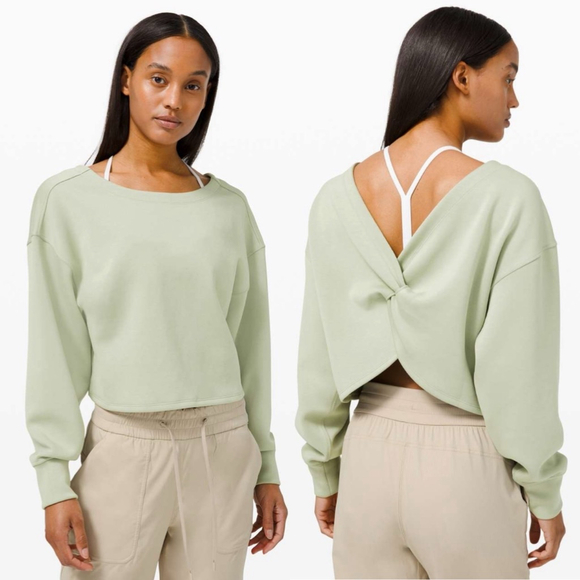 Lululemon Tops - Lululemon Twist Back-to-Front Pullover
Green Fern sz 10